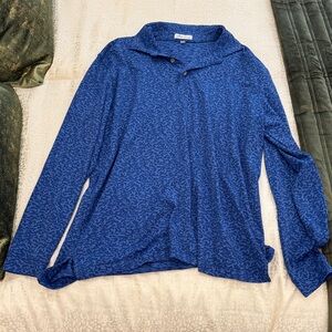 Peter Millar Cobalt Textured Long Sleeve Shirt